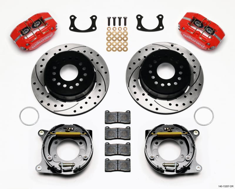 Wilwood — KIT,REAR,DISC/DRUM,DP-DB,BIG FORD NEW 2.50 OFF,1PC .81 ROTOR,DRILLED,RED