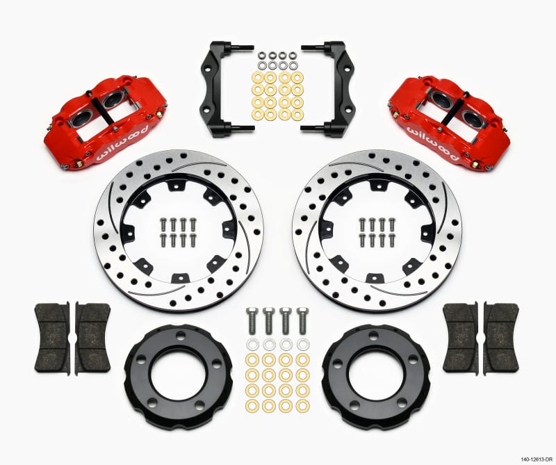 Wilwood — KIT,FRONT JEEP WRANGLER CJ 82-86,12.19x 1.10 ROTOR,VENTED,DRILLED,RED