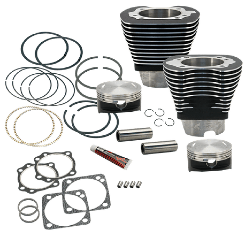 S&S Cycle — S&S Cycle 84-99 BT 4 1/8in Bore Cylinder & Piston Kit For S&S V117 Engine - WBlack