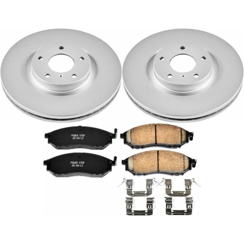 PowerStop — Genuine Geomet Coated Rotor and Low-Dust Ceramic Brake Pad Kit