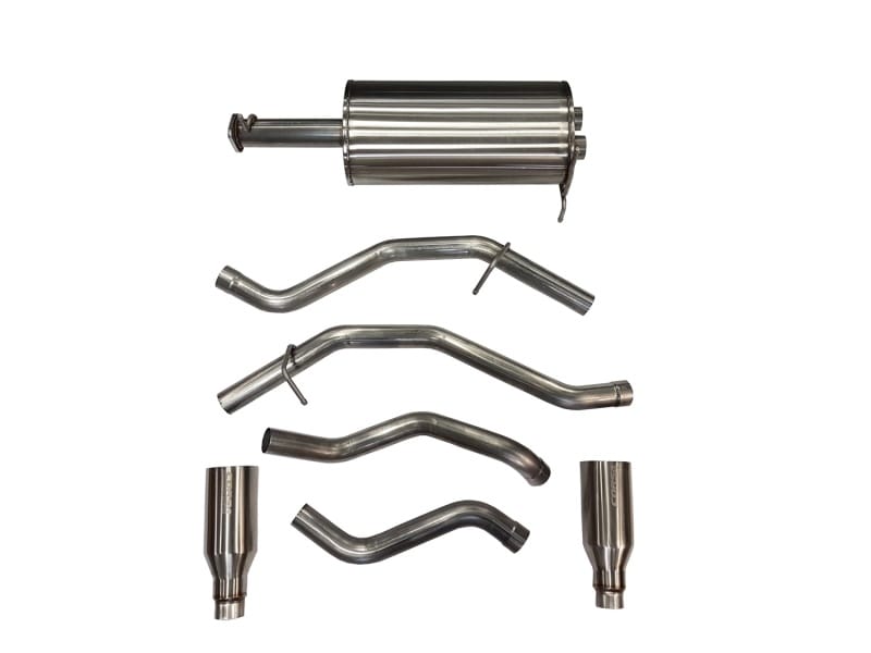 CORSA Performance — 3.0in. Cat-Back Dual Rear Exit with Single 5.0in. Satin Polished Straight Cut Ti