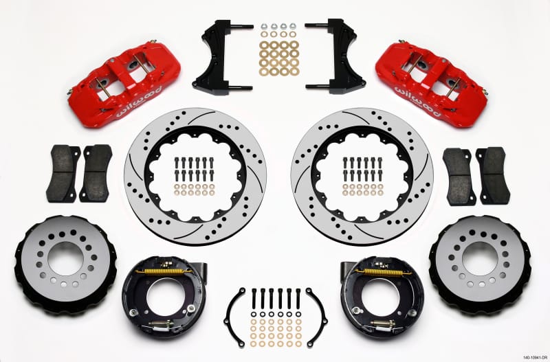 Wilwood — KIT,REAR,C10 CHEVY,5 LUG,2.42 OFFSET AERO4,14.00 ROTOR,SRP,RED