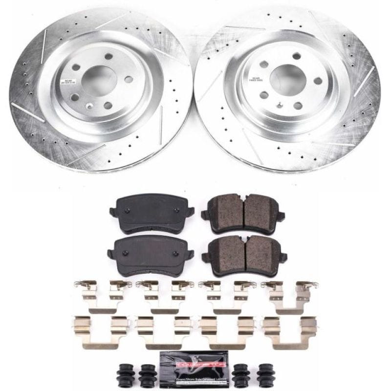 PowerStop — Z23 Daily Driver Carbon-Fiber Ceramic Brake Pad and Drilled & Slotted Rotor Kit