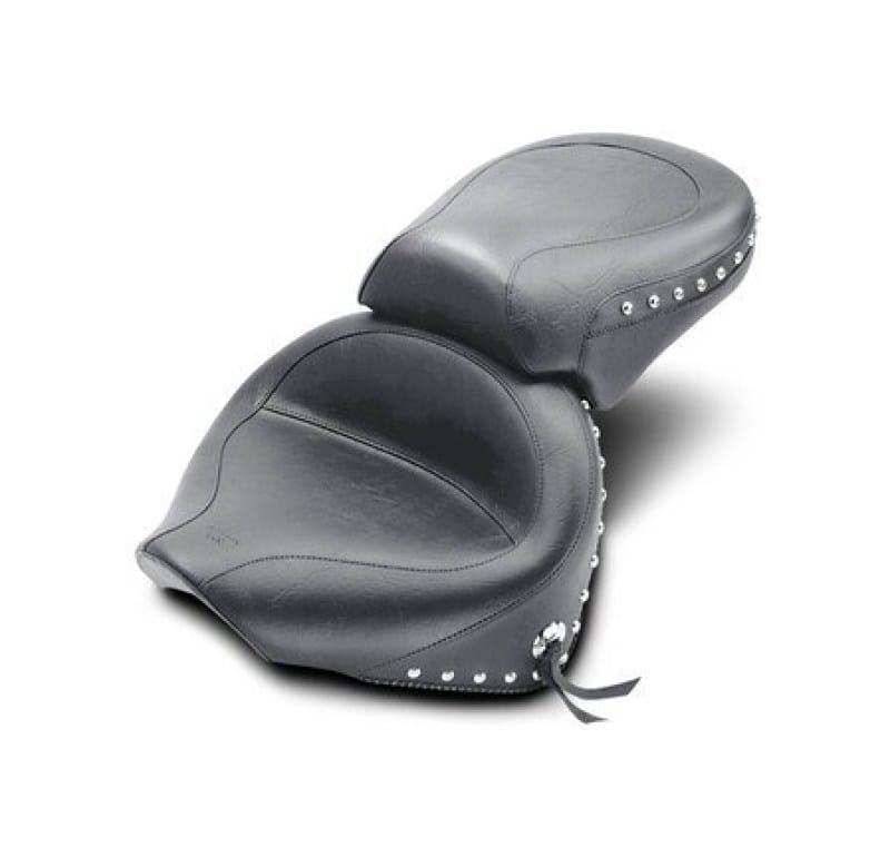 Mustang Motorcycle — Mustang 99-11 Yamaha V-Star 1100 Custom Wide Touring 2PC Seat w/Studs - Black