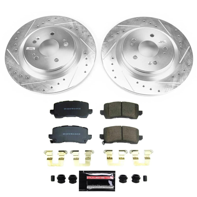 PowerStop — Z23 Daily Driver Carbon-Fiber Ceramic Brake Pad and Drilled & Slotted Rotor Kit