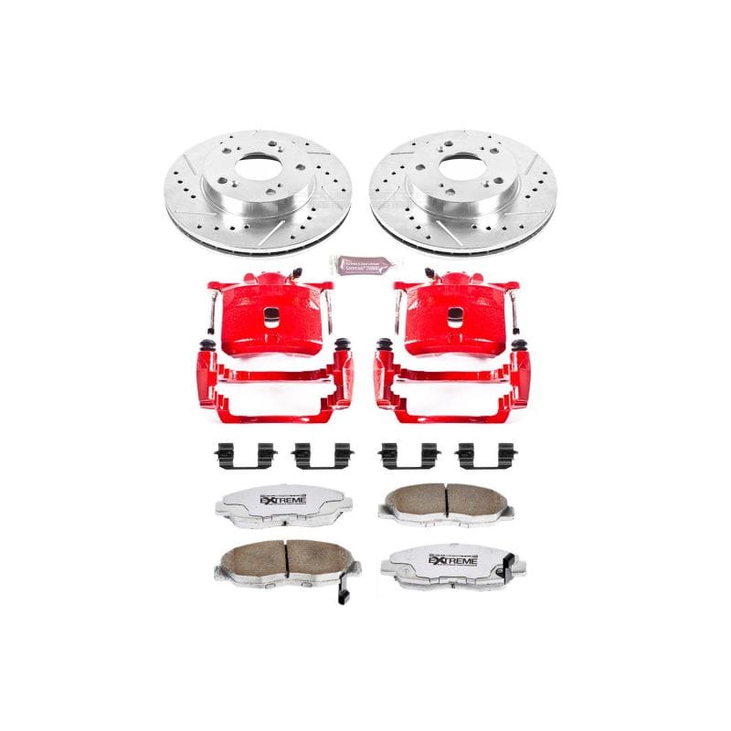 PowerStop — Z26 Street Performance Ceramic Brake Pad, Drilled Slotted Rotor, and Caliper Kit