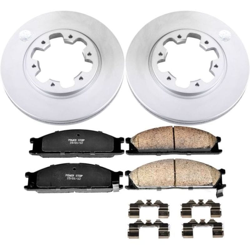 PowerStop — Genuine Geomet Coated Rotor and Low-Dust Ceramic Brake Pad Kit