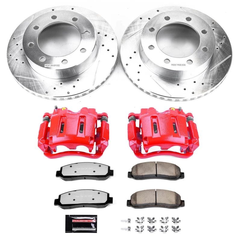 PowerStop — Z36 Truck and SUV Ceramic Brake Pad, Drilled & Slotted Rotor, and Caliper Kit