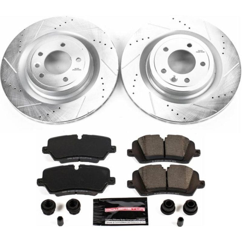 PowerStop — Z23 Daily Driver Carbon-Fiber Ceramic Brake Pad and Drilled & Slotted Rotor Kit