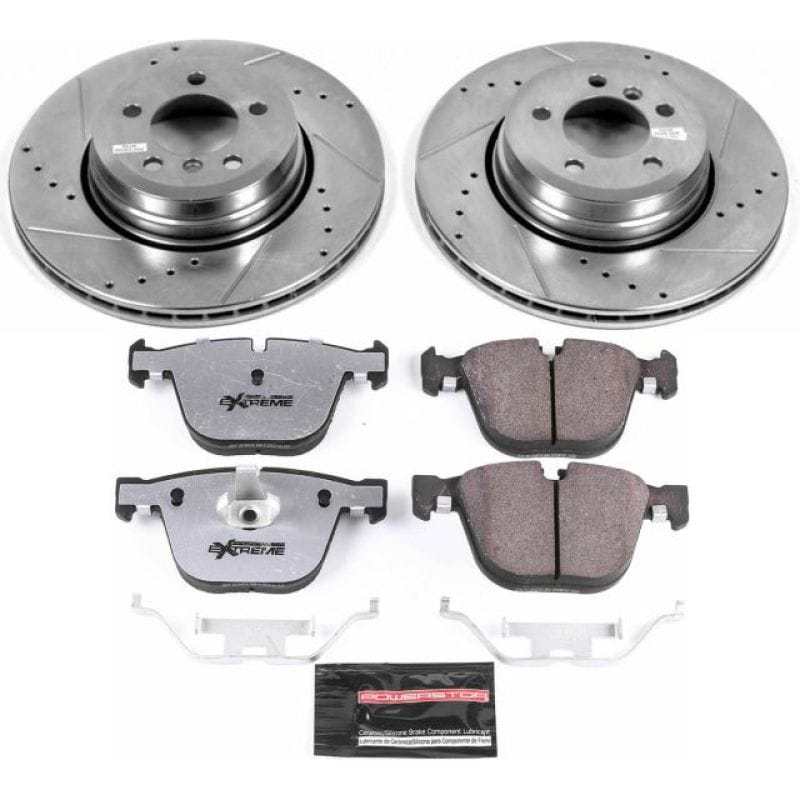 PowerStop — Z26 Street Performance Ceramic Brake Pad and Drilled & Slotted Rotor Kit