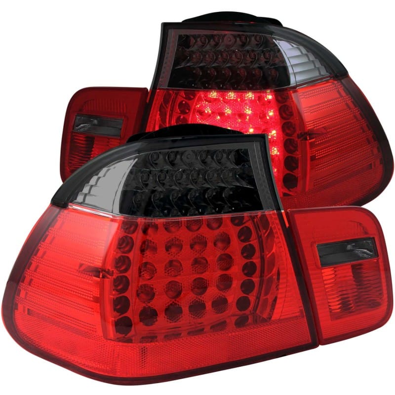 ANZO — ANZO 2002-2005 4DR BMW 3 Series E46 LED Taillights Red/Smoke