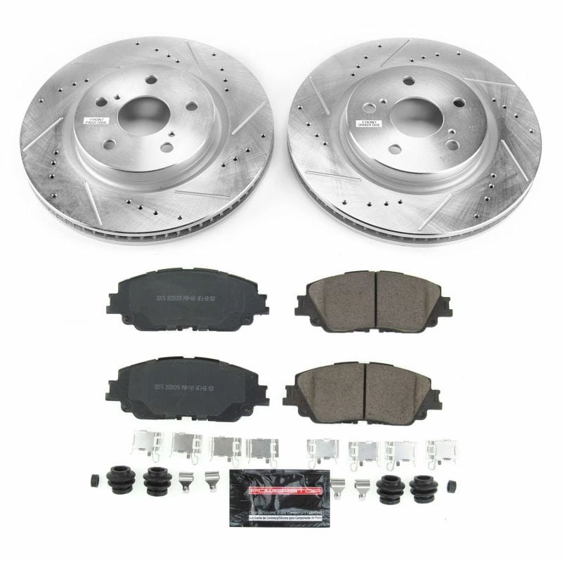 PowerStop — Z23 Daily Driver Carbon-Fiber Ceramic Brake Pad and Drilled & Slotted Rotor Kit