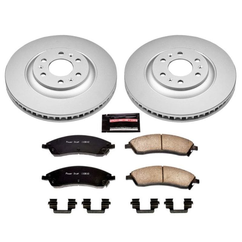 PowerStop — Genuine Geomet Coated Rotor and Low-Dust Ceramic Brake Pad Kit