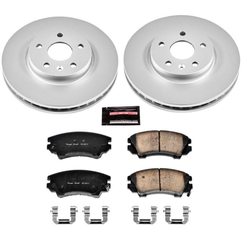 PowerStop — Genuine Geomet Coated Rotor and Low-Dust Ceramic Brake Pad Kit