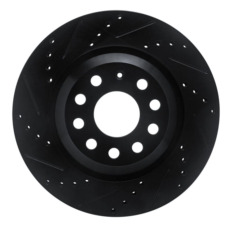 R1 Concepts — R1 Concepts Brake Rotor Drilled and Slotted Black