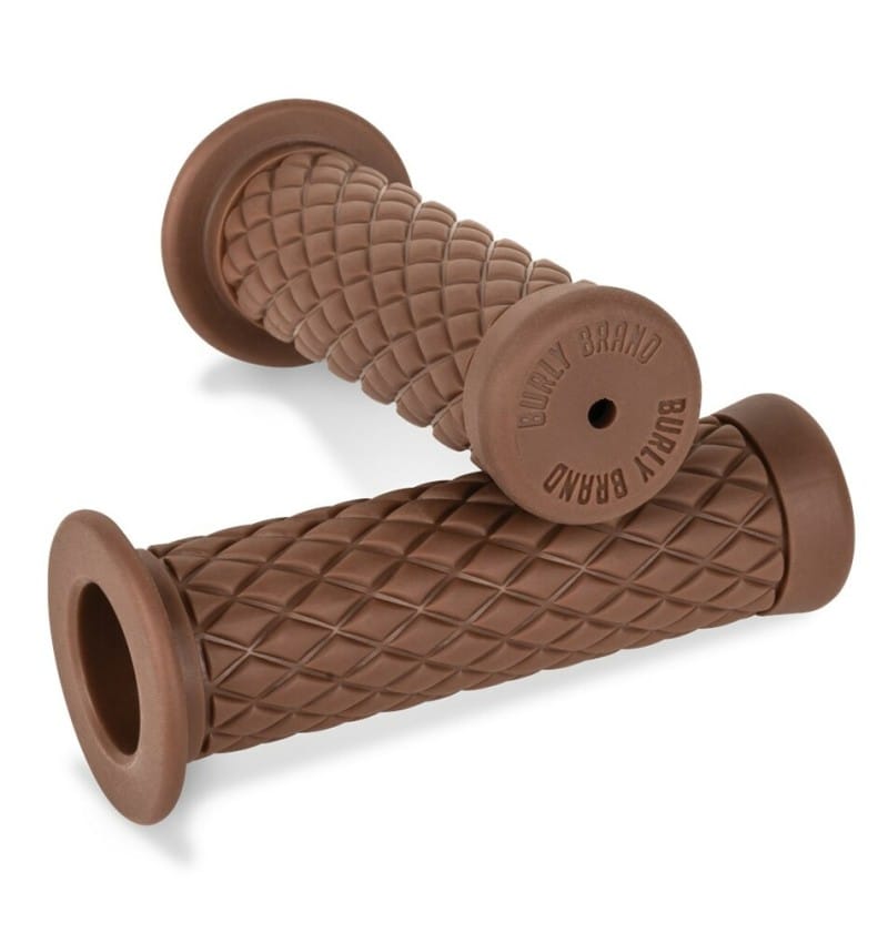 Burly Brand — Burly Brand Rubber Diamondback Grips 7/8in - Brown