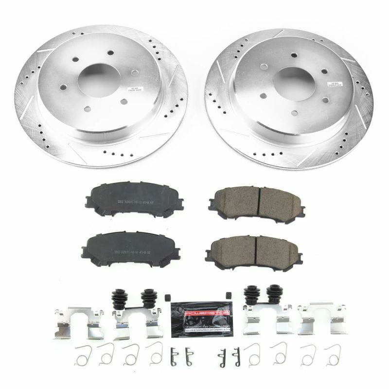 PowerStop — Z23 Daily Driver Carbon-Fiber Ceramic Brake Pad and Drilled & Slotted Rotor Kit