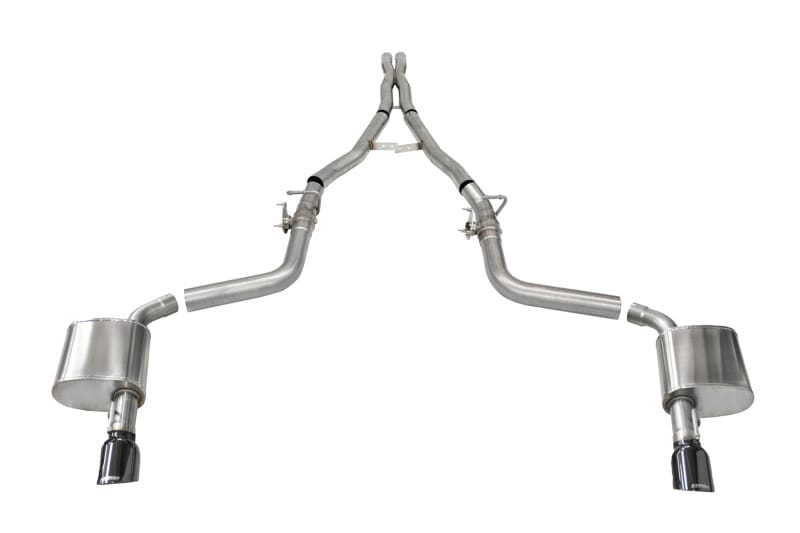 CORSA Performance — 2.75in. Valved Cat-Back Dual Rear Exit with Single 4.5in. Black PVD Tips