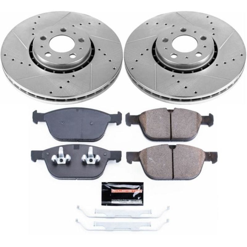 PowerStop — Z23 Daily Driver Carbon-Fiber Ceramic Brake Pad and Drilled & Slotted Rotor Kit