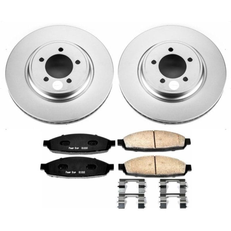 PowerStop — Genuine Geomet Coated Rotor and Low-Dust Ceramic Brake Pad Kit