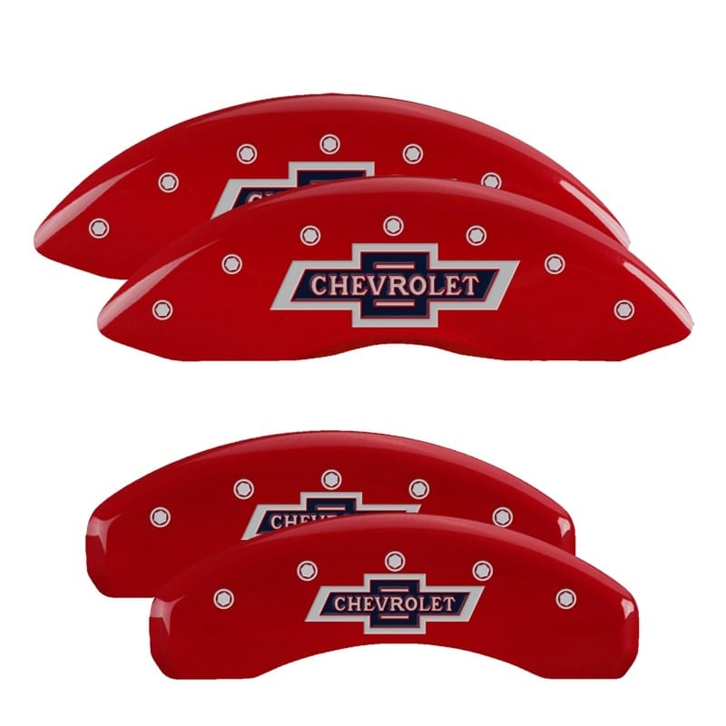MGP — Set of 4 caliper covers, Engraved Front and Rear: 100 Anniversary logo, Red powd