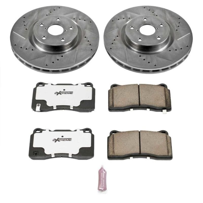 PowerStop — Z26 Street Performance Ceramic Brake Pad and Drilled & Slotted Rotor Kit