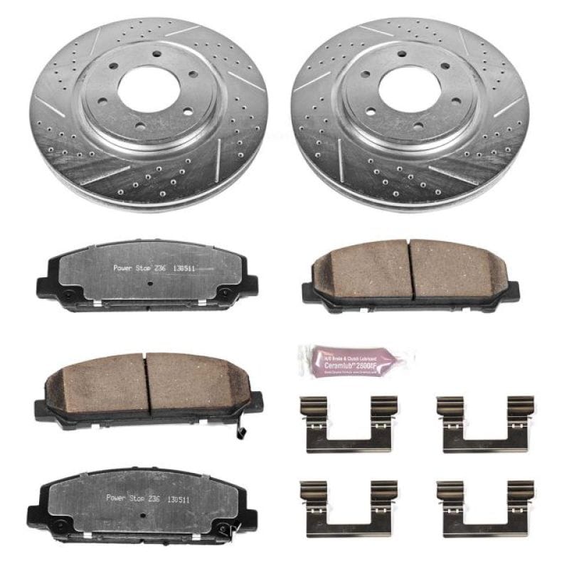 PowerStop — Z36 Truck and SUV Carbon-Fiber Ceramic Brake Pad and Drilled & Slotted Rotor Kit