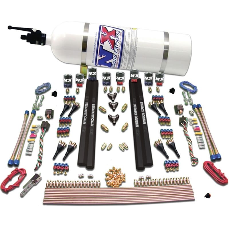 Nitrous Express — SX2 DUAL STAGE/ALCOHOL - 8 SOLENOID (200-1200HP) WITH 10LB BOTTLE
Nitrous Oxide Injection System Kit