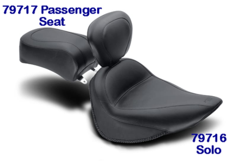 Mustang Motorcycle — Mustang 84-06 Harley Standard Rear Tire Standard Touring Passenger Seat - Black