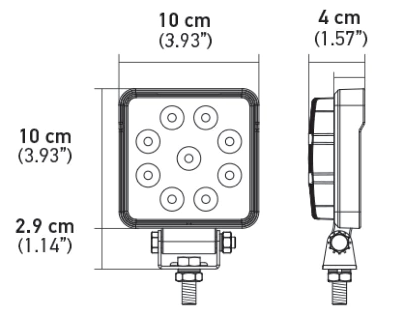 Hella — Hella ValueFit Work Light 4SQ 1.0 MV CR H+S DT
