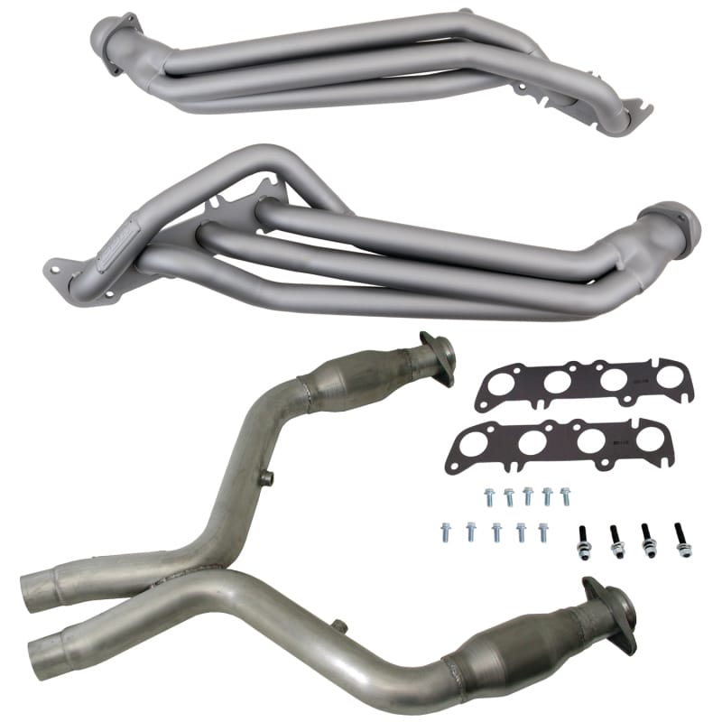 BBK — 11-14 MUSTANG GT 1-3/4 LONG TUBE HEADERS PLUS MID PIPE (TITANIUM CERAMIC)
Long Tube Exhaust Header w/Catted Mid X Pipe