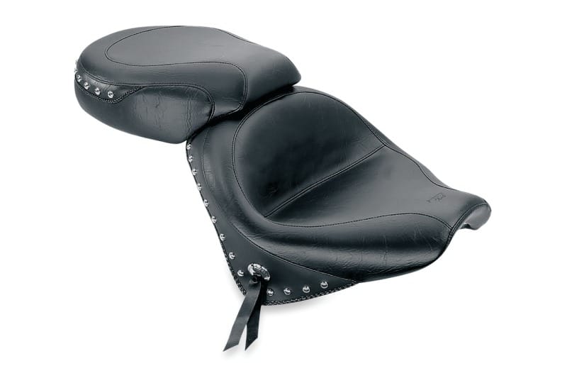 Mustang Motorcycle — Mustang 02-09 Honda VTX1300 Retro, S & T Wide Touring 2PC Seat w/Studs - Black