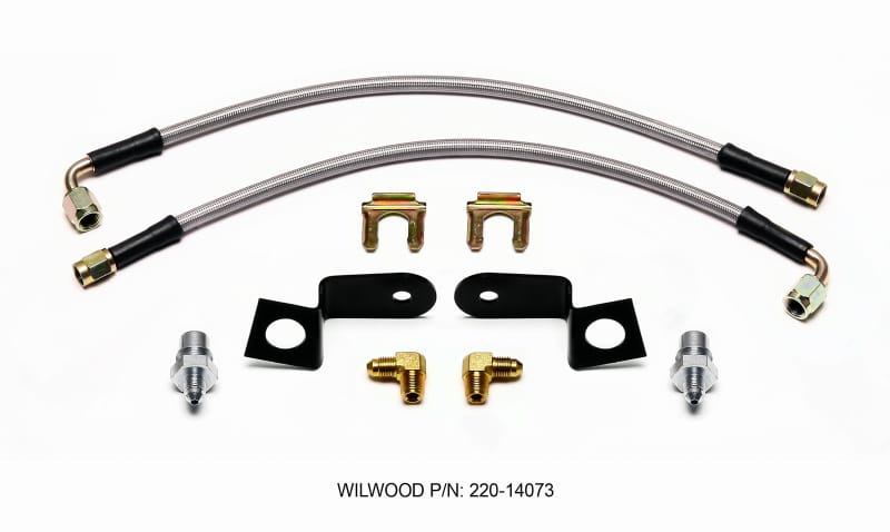 Wilwood — FLEXLINE KIT,14in.,M10-1.0,90 DEG,1/8-27 NPT,W/BRACKET