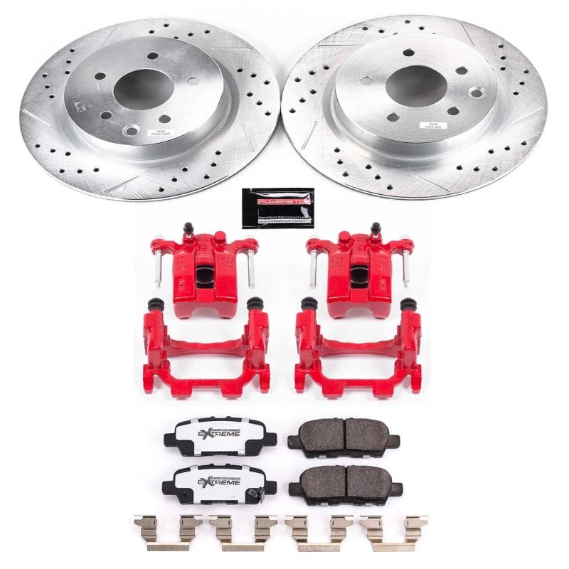 PowerStop — Z26 Street Performance Ceramic Brake Pad, Drilled Slotted Rotor, and Caliper Kit