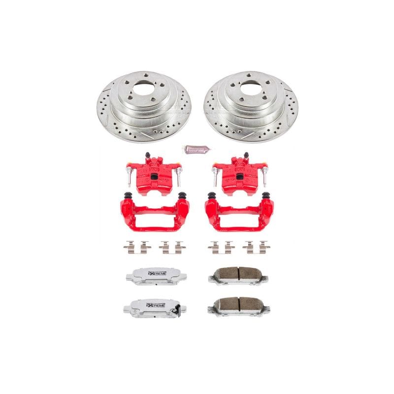 PowerStop — Z26 Street Performance Ceramic Brake Pad, Drilled Slotted Rotor, and Caliper Kit