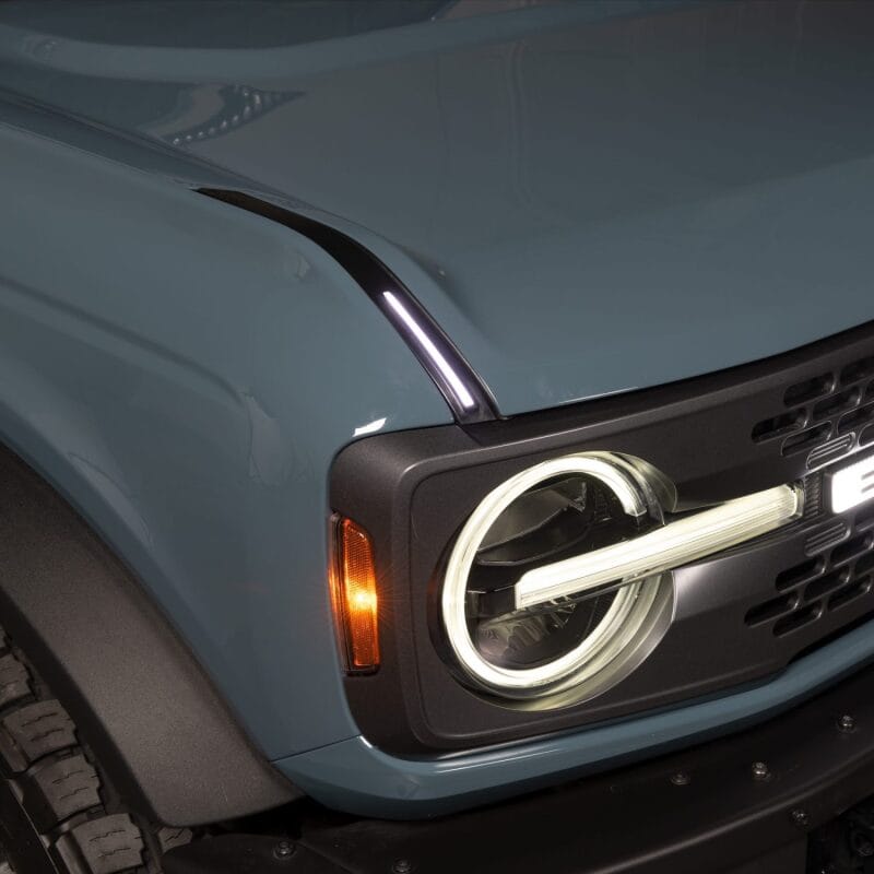 Putco — Putco 22-24 Ford Bronco Luminix DRL LED Light Hood Limb Riser (Factory Hood Side Hinge Replacements)