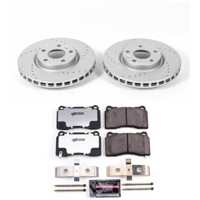 PowerStop — Z26 Street Performance Ceramic Brake Pad and Drilled & Slotted Rotor Kit