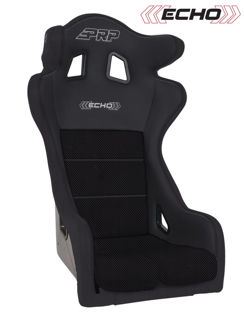 PRP Seats — PRP Echo Composite Seat- Black (PRP Black Outline/Delta Black- Black Stitching)