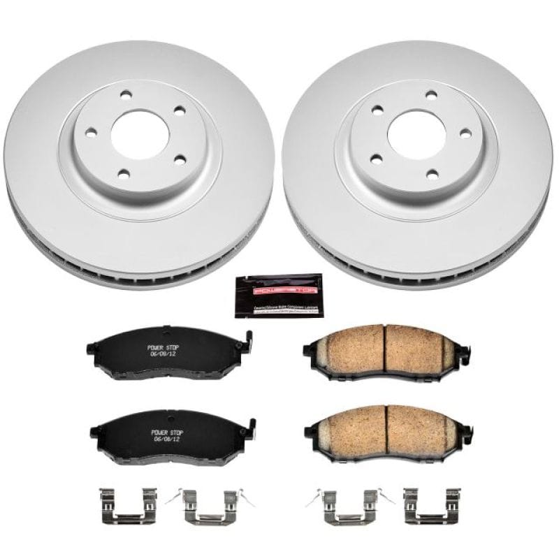 PowerStop — Genuine Geomet Coated Rotor and Low-Dust Ceramic Brake Pad Kit