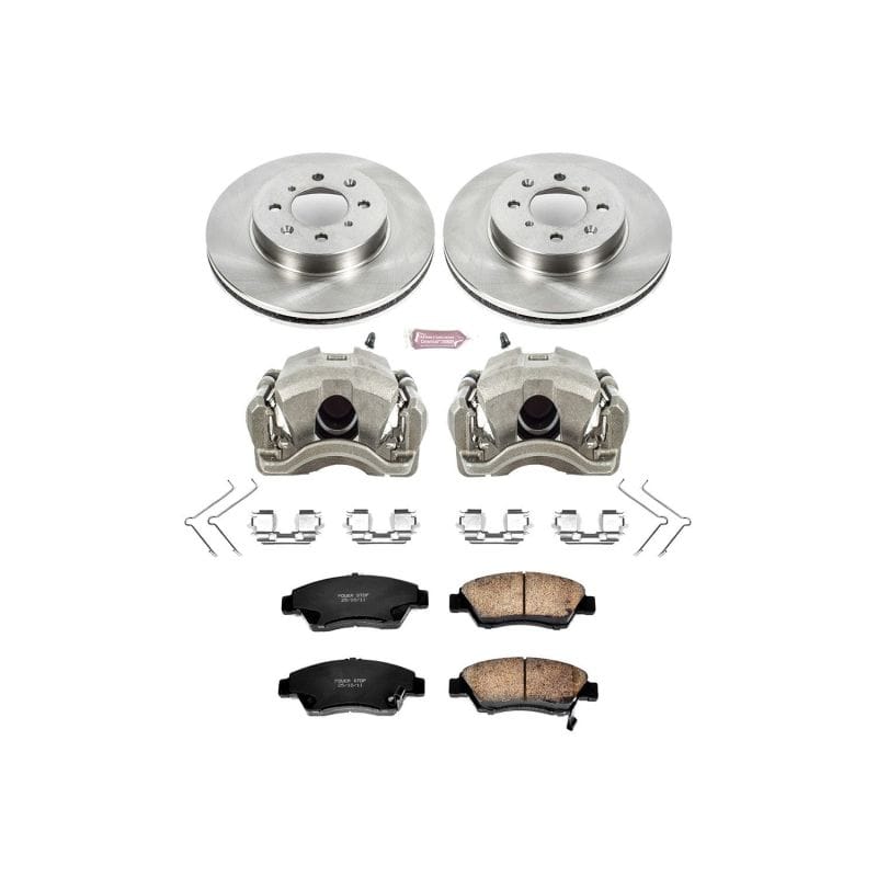 PowerStop — OE Stock Replacement Low-Dust Ceramic Brake Pad, Rotor and Caliper Kit