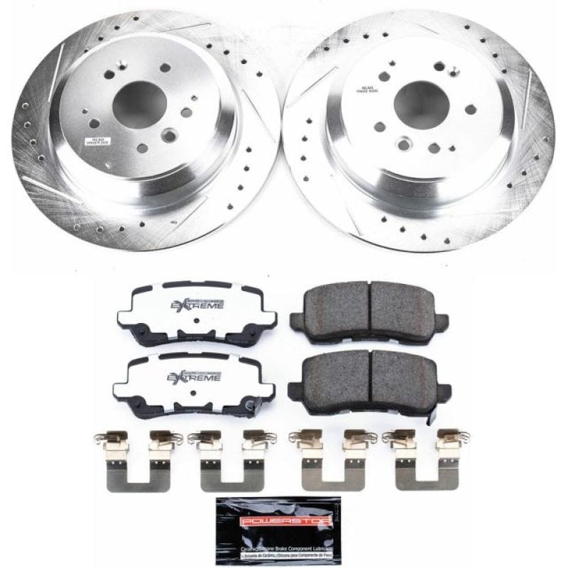 PowerStop — Z26 Street Performance Ceramic Brake Pad and Drilled & Slotted Rotor Kit