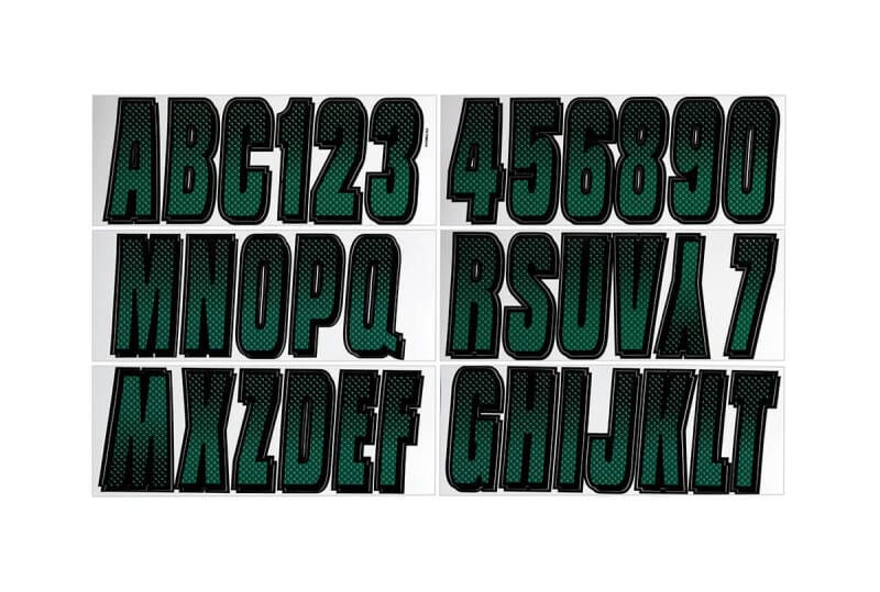 Hardline — Hardline Boat Lettering Registration Kit 3 in. - 300 Forest Green/Black