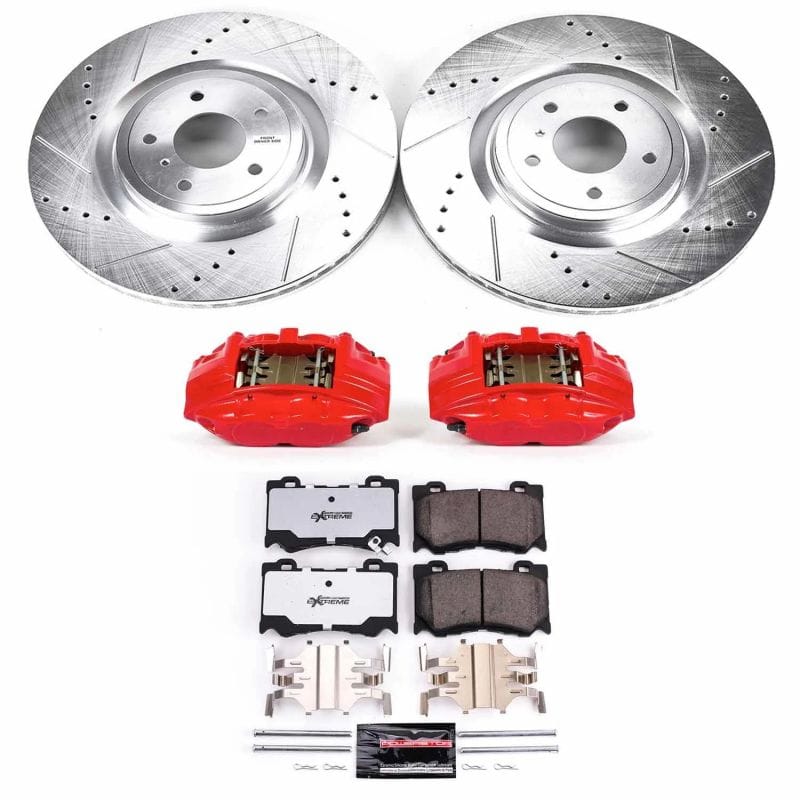 PowerStop — Z26 Street Performance Ceramic Brake Pad, Drilled Slotted Rotor, and Caliper Kit
