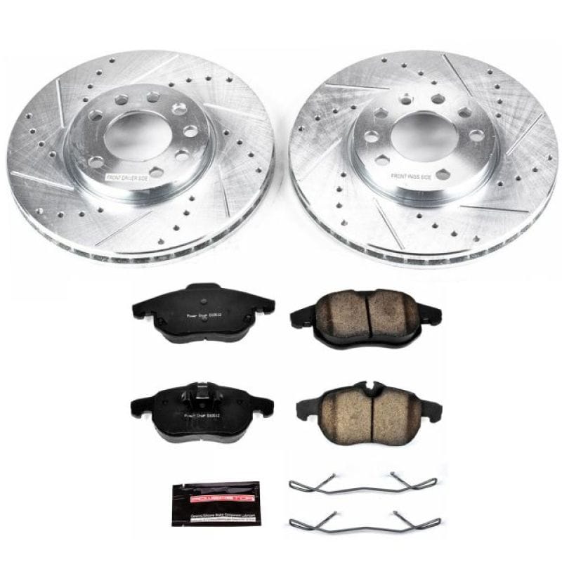 PowerStop — Z23 Daily Driver Carbon-Fiber Ceramic Brake Pad and Drilled & Slotted Rotor Kit
