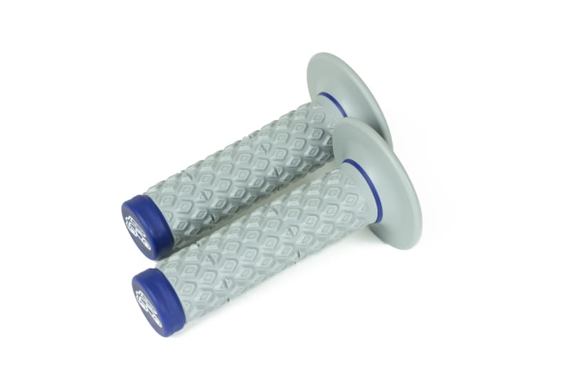 Renthal — Renthal Soft/Firm MX Dual Compound Grips Tapered 1/2 Waffle - Gray/Blue