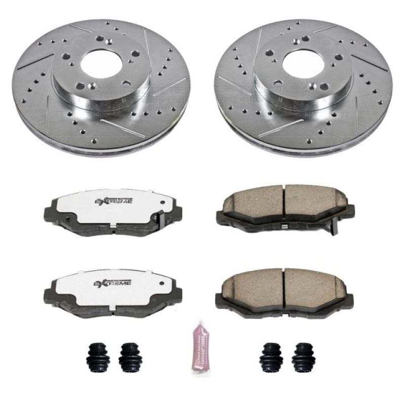PowerStop — Z26 Street Performance Ceramic Brake Pad and Drilled & Slotted Rotor Kit