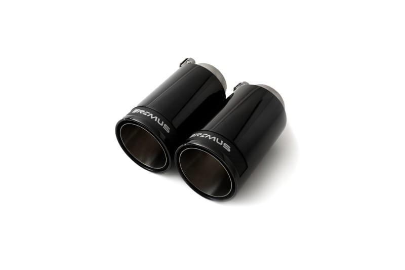 Remus — Remus Stainless Steel 98mm Black Chrome Straight w/Carbon Insert Tail Pipe Set (Pair)

