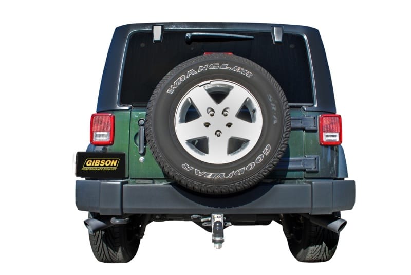Gibson — Gibson 2007-2017 Jeep Wrangler JK 3.8L 2.5in Cat-Back Dual Split Rear Exhaust - Black Elite (Ceramic Tips) 
Dual Extreme Exhaust System