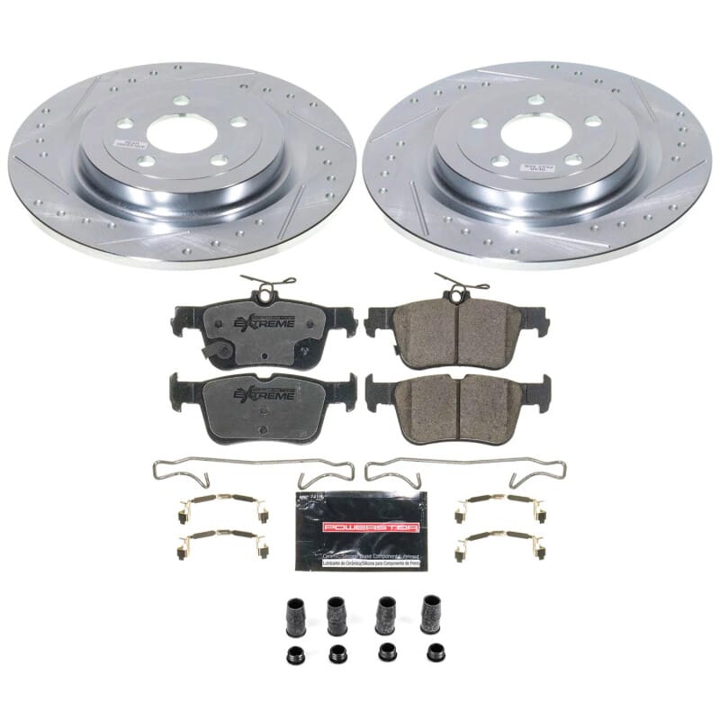 PowerStop — Z26 Street Performance Ceramic Brake Pad and Drilled & Slotted Rotor Kit