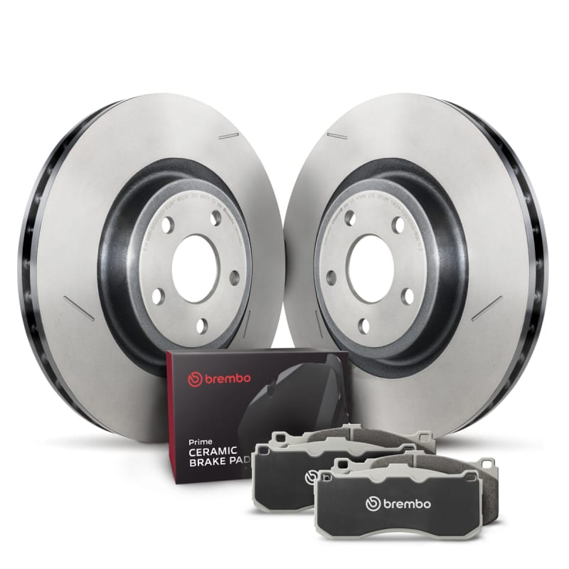 Brembo OE — Brembo ceramic brake pad and UV coated PVT slotted brake disc kit